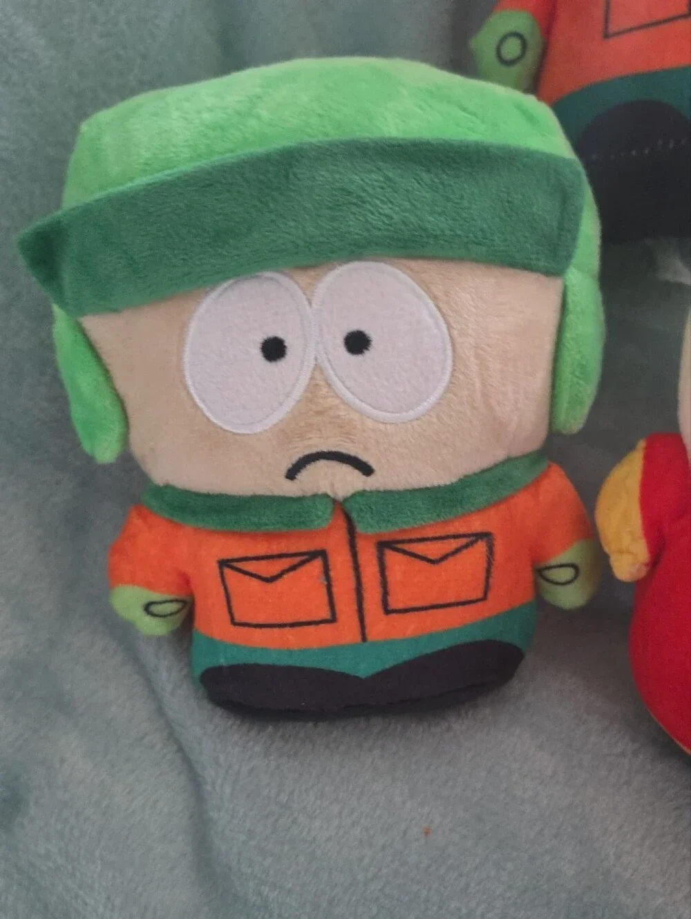 Green and Multicolor Plush Cartoon Characters - Kids Toy Set